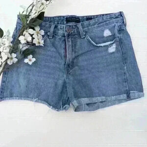 Lucky Brand Medium Wash High Rise Distressed Boyfriend Short
